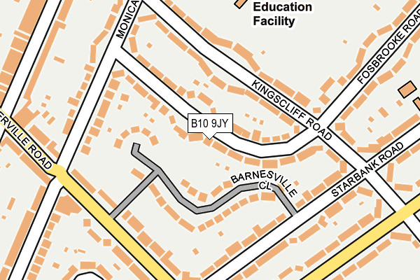 B10 9JY map - OS OpenMap – Local (Ordnance Survey)