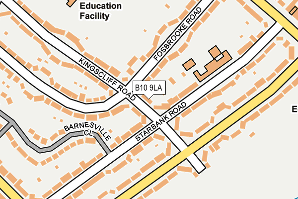 B10 9LA map - OS OpenMap – Local (Ordnance Survey)