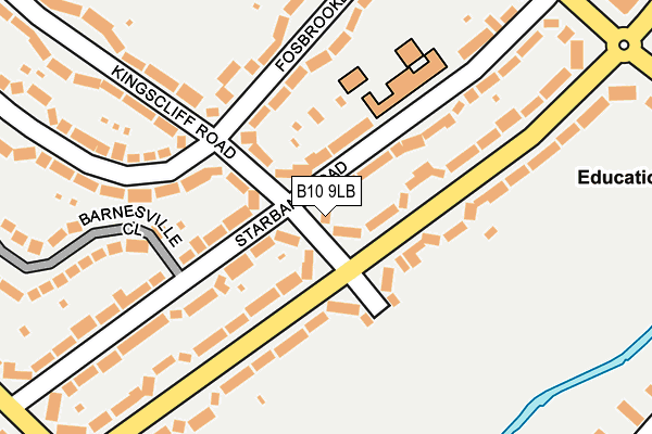 B10 9LB map - OS OpenMap – Local (Ordnance Survey)