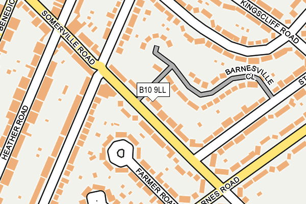 B10 9LL map - OS OpenMap – Local (Ordnance Survey)