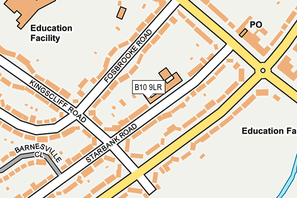 B10 9LR map - OS OpenMap – Local (Ordnance Survey)