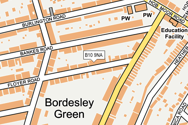 B10 9NA map - OS OpenMap – Local (Ordnance Survey)