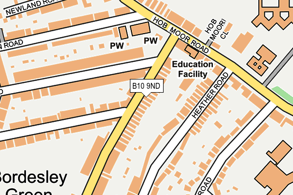 B10 9ND map - OS OpenMap – Local (Ordnance Survey)