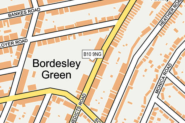 B10 9NG map - OS OpenMap – Local (Ordnance Survey)