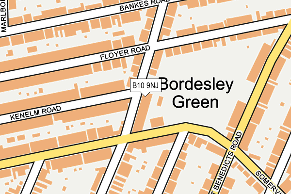 B10 9NJ map - OS OpenMap – Local (Ordnance Survey)