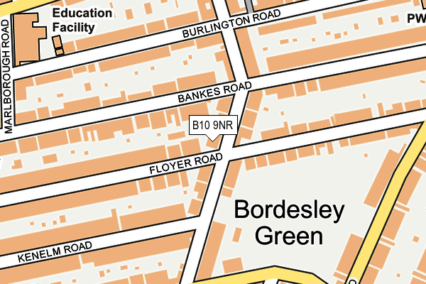 B10 9NR map - OS OpenMap – Local (Ordnance Survey)