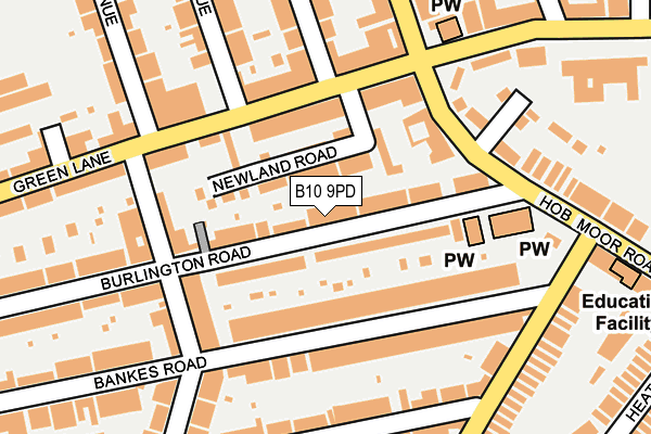 B10 9PD map - OS OpenMap – Local (Ordnance Survey)