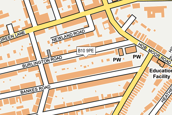 B10 9PE map - OS OpenMap – Local (Ordnance Survey)