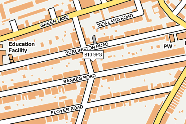 B10 9PG map - OS OpenMap – Local (Ordnance Survey)