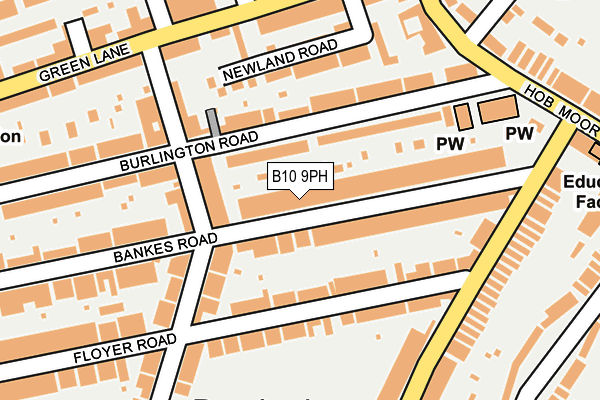 B10 9PH map - OS OpenMap – Local (Ordnance Survey)