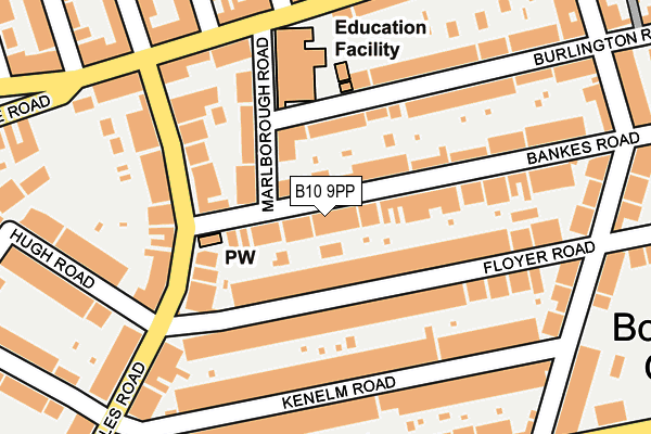 B10 9PP map - OS OpenMap – Local (Ordnance Survey)