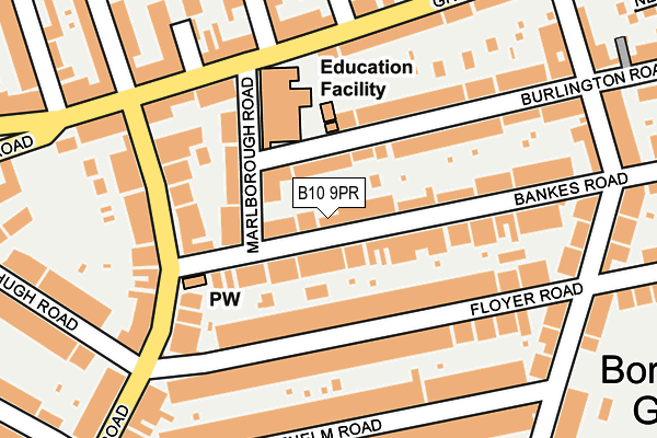 B10 9PR map - OS OpenMap – Local (Ordnance Survey)