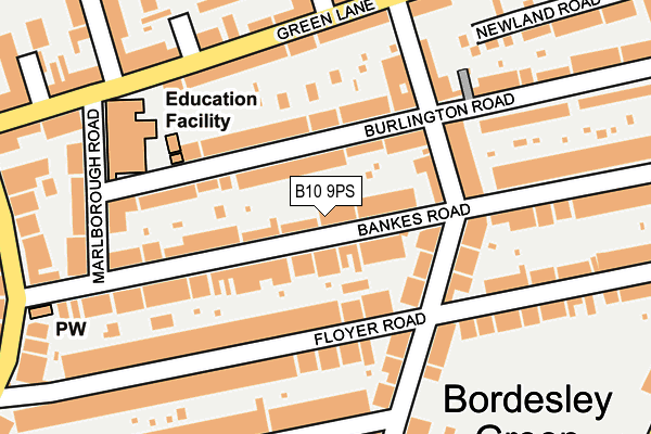 B10 9PS map - OS OpenMap – Local (Ordnance Survey)