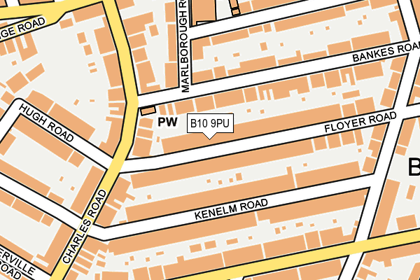 B10 9PU map - OS OpenMap – Local (Ordnance Survey)