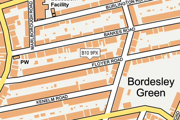 B10 9PX map - OS OpenMap – Local (Ordnance Survey)