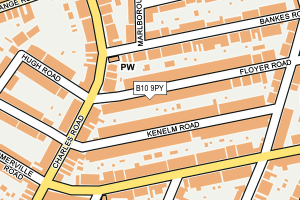 B10 9PY map - OS OpenMap – Local (Ordnance Survey)