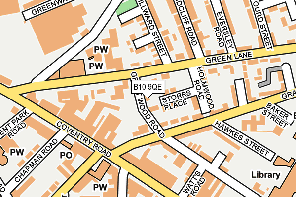 B10 9QE map - OS OpenMap – Local (Ordnance Survey)