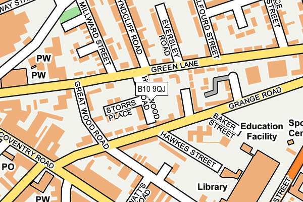 B10 9QJ map - OS OpenMap – Local (Ordnance Survey)