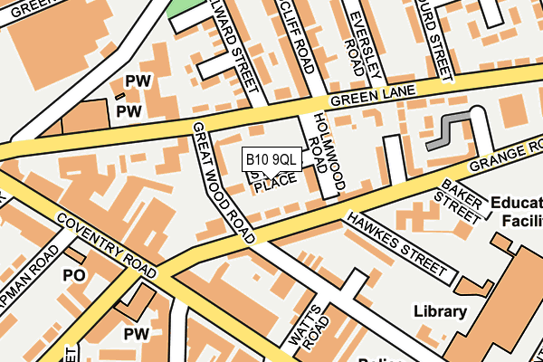 B10 9QL map - OS OpenMap – Local (Ordnance Survey)