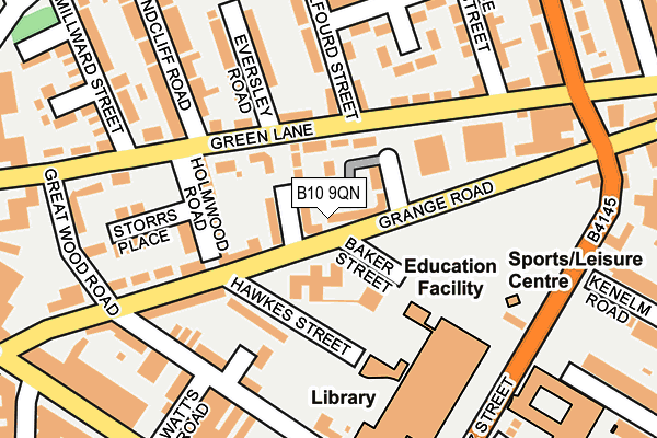 B10 9QN map - OS OpenMap – Local (Ordnance Survey)