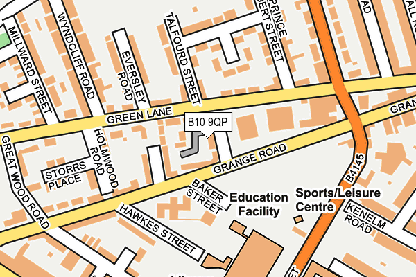 B10 9QP map - OS OpenMap – Local (Ordnance Survey)