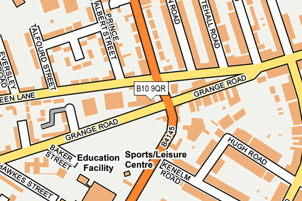 B10 9QR map - OS OpenMap – Local (Ordnance Survey)