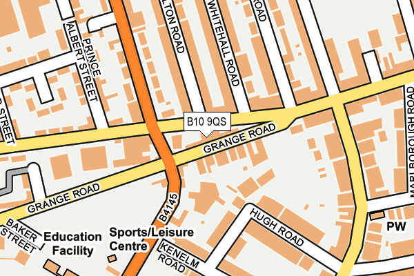 B10 9QS map - OS OpenMap – Local (Ordnance Survey)