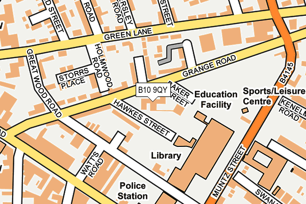 B10 9QY map - OS OpenMap – Local (Ordnance Survey)