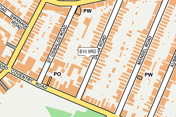B10 9RD map - OS OpenMap – Local (Ordnance Survey)