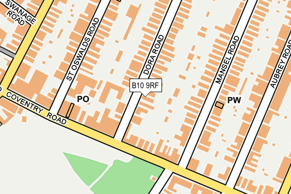 B10 9RF map - OS OpenMap – Local (Ordnance Survey)