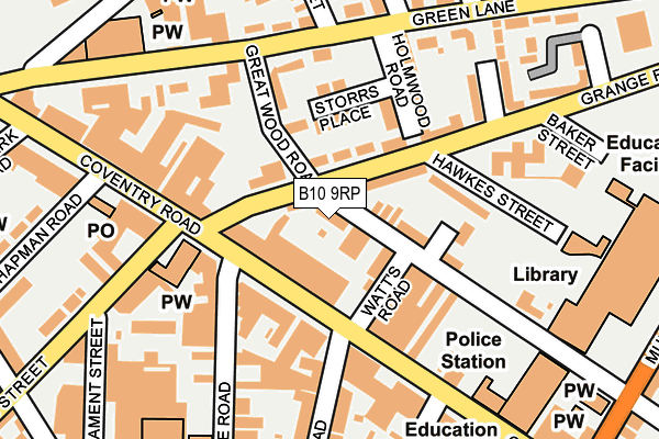 B10 9RP map - OS OpenMap – Local (Ordnance Survey)