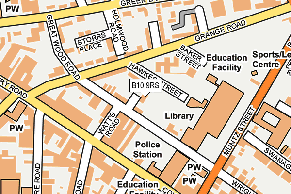 B10 9RS map - OS OpenMap – Local (Ordnance Survey)