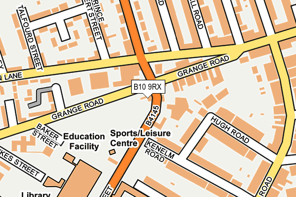 B10 9RX map - OS OpenMap – Local (Ordnance Survey)