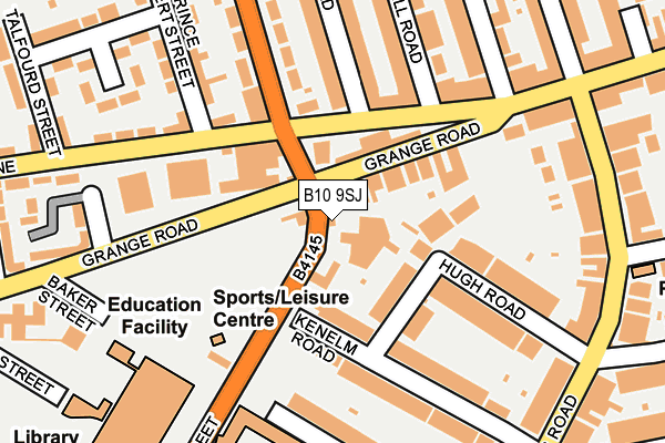 B10 9SJ map - OS OpenMap – Local (Ordnance Survey)