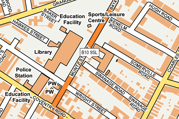 B10 9SL map - OS OpenMap – Local (Ordnance Survey)