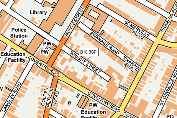 B10 9SP map - OS OpenMap – Local (Ordnance Survey)