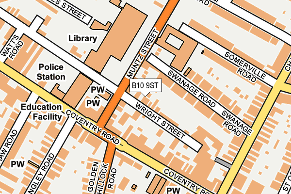 B10 9ST map - OS OpenMap – Local (Ordnance Survey)