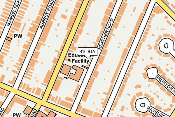 B10 9TA map - OS OpenMap – Local (Ordnance Survey)