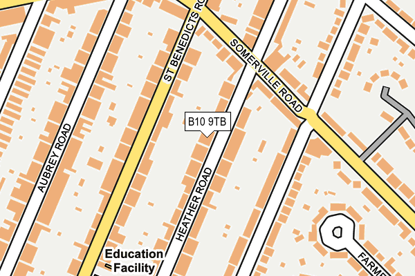 B10 9TB map - OS OpenMap – Local (Ordnance Survey)