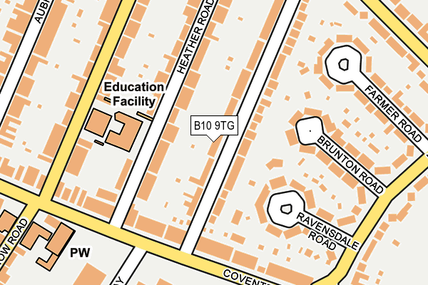 B10 9TG map - OS OpenMap – Local (Ordnance Survey)