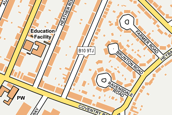 B10 9TJ map - OS OpenMap – Local (Ordnance Survey)