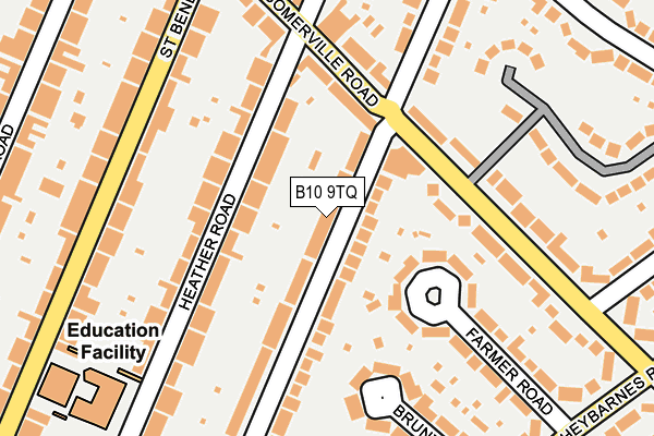 B10 9TQ map - OS OpenMap – Local (Ordnance Survey)