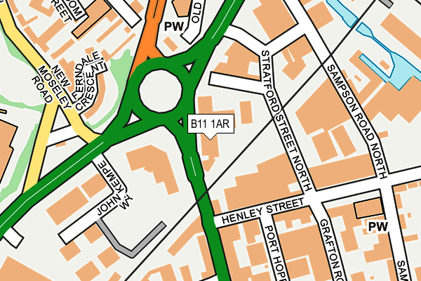 B11 1AR map - OS OpenMap – Local (Ordnance Survey)