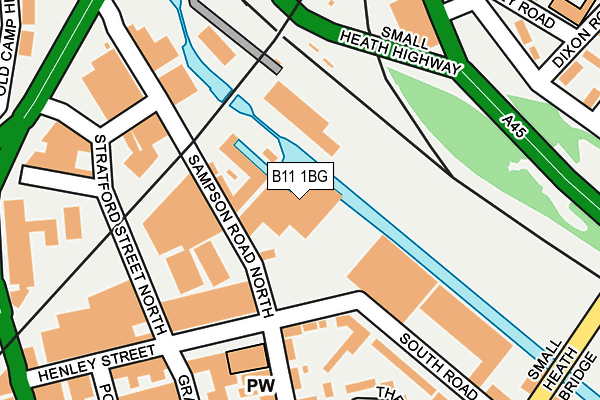B11 1BG map - OS OpenMap – Local (Ordnance Survey)