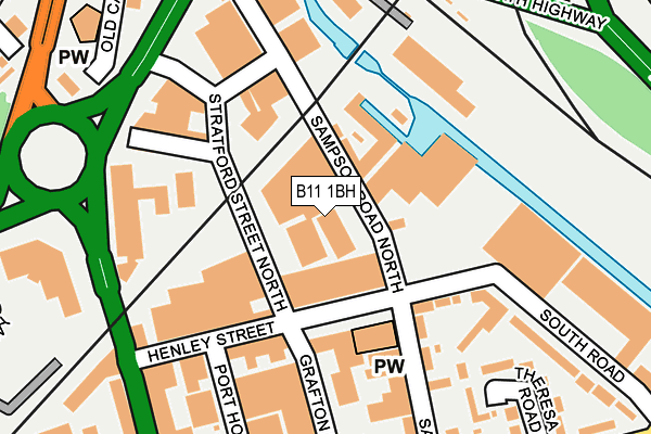 B11 1BH map - OS OpenMap – Local (Ordnance Survey)