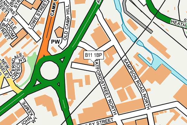 B11 1BP map - OS OpenMap – Local (Ordnance Survey)