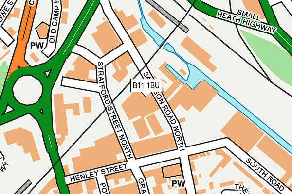 B11 1BU map - OS OpenMap – Local (Ordnance Survey)