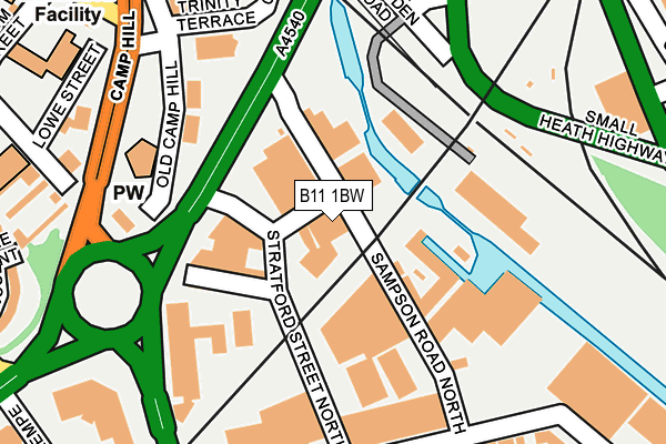 B11 1BW map - OS OpenMap – Local (Ordnance Survey)