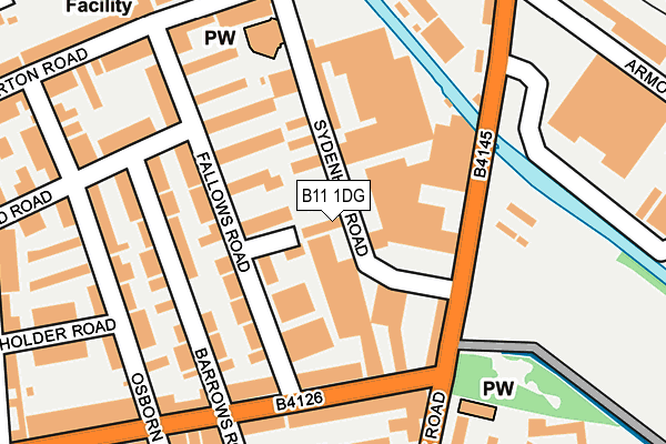 B11 1DG map - OS OpenMap – Local (Ordnance Survey)