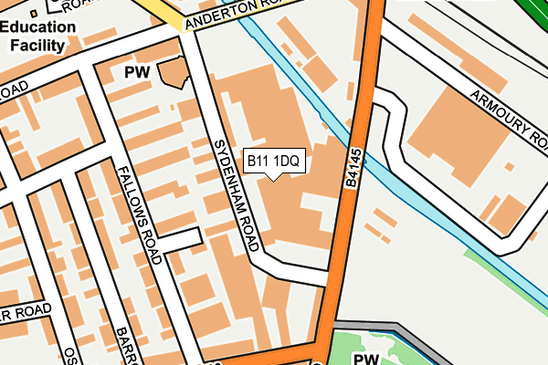 B11 1DQ map - OS OpenMap – Local (Ordnance Survey)